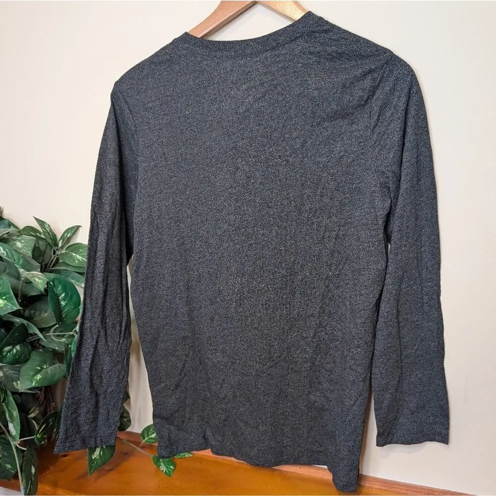 Old Navy Long Sleeve Henley Shirt | Dark Heather Gray | Size XXL (18) | NWT